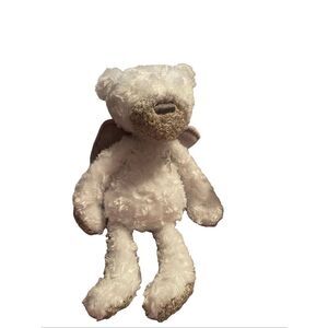 DEMDACO White Gray Plush Guardian Angel Bear Stuffed Animal Toy 16"